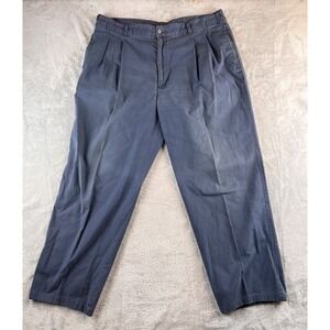 Vtg Dockers Levis Chino Pants Mens 40x32 Fits 37x29 Blue Pleated Office Casual